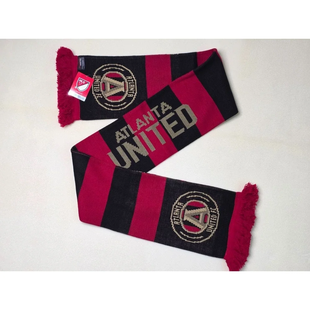 MSL Atlanta United FC Scarf Knit Supporters Red Black Soccer‎ MLS Licensed New